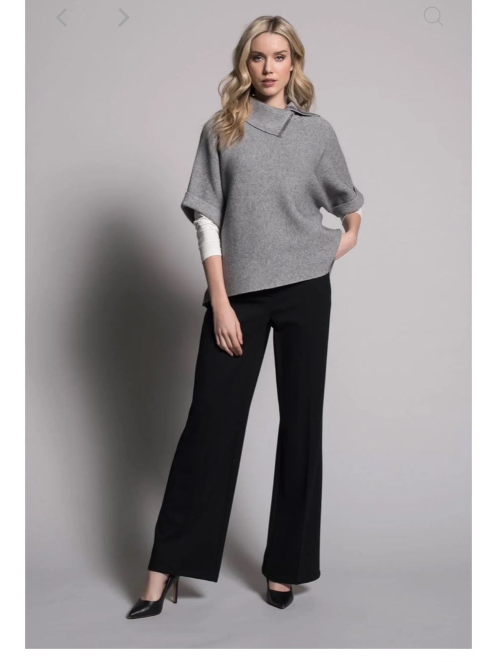 Black Wide-Leg Pull On Elastic waist Trousers - Picture 3 of 6